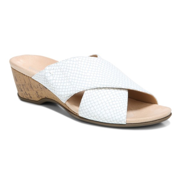 Vionic Sandals Ireland - Leticia Wedge Sandal White - Womens Shoes Sale | CFSAM-7423